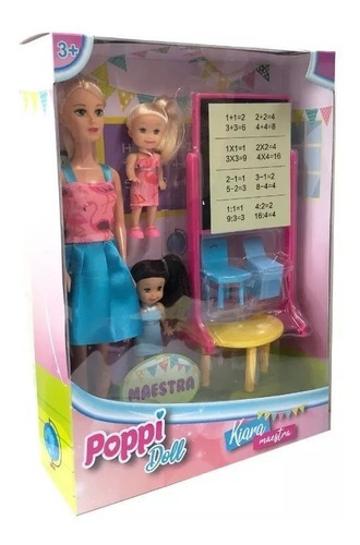 Muñeca Kiara Maestra Vestido Rosa Con Flamenco