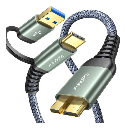Cable De Disco Duro Ainope De 10 Gbps Usb-c A Micro B De 0,5