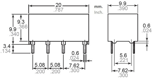 Relevador Relay 2 Polos 2 Tiros Modelo Ds2e-m-dc24v