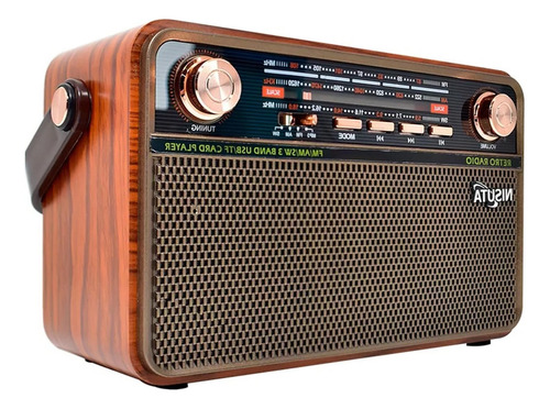 Radio Vintage Retro Recargable Con Control Remoto Bt Am/fm