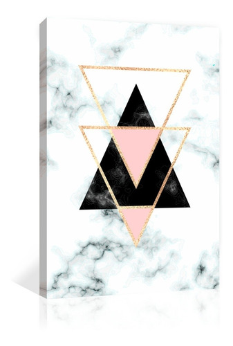 Cuadro Decorativo Canvas Triangulos Y Textura Marmol