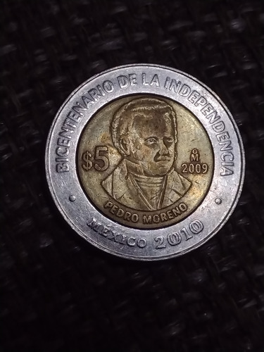 Moneda $5, Pedro Moreno (Usado)