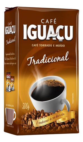 Café Torrado e Moído a Vácuo Tradicional Iguaçu Pacote 500g
