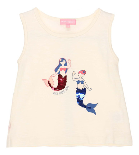 Remera S/m Hush Puppies Kids Gs22-tsh/mermaids Blanco Para N