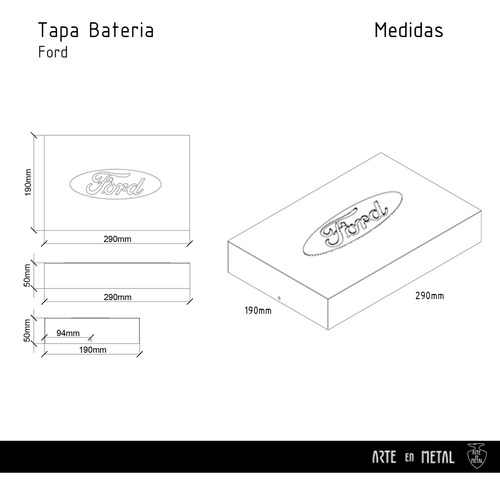 Tapa Para Batería Ford Inoxidable