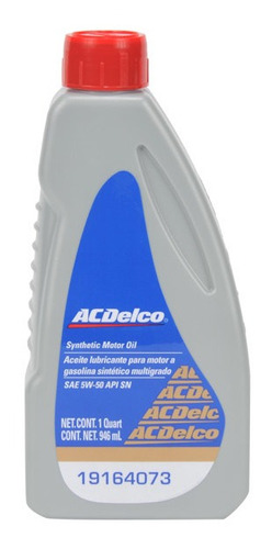 Aceite 100% Sintético Motor A Gasolina Botella 946 Ml 5w-50