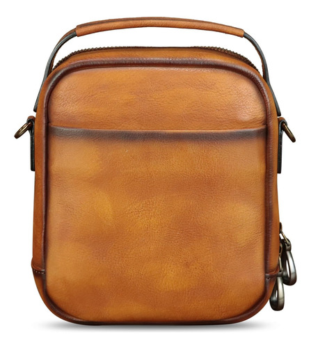 Ivtg Bolso Bandolera De Cuero Genuino Para Hombres Bolso Peq