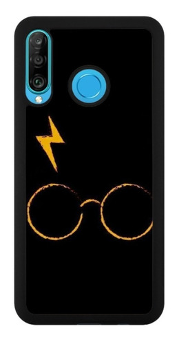 Funda Protector Para Huawei Harry Potter Lentes Rayo Negro