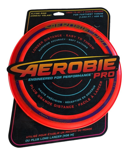 Aerobie Pro Aro Dinamico Frisbee Volador 33 Cm - Naranja -