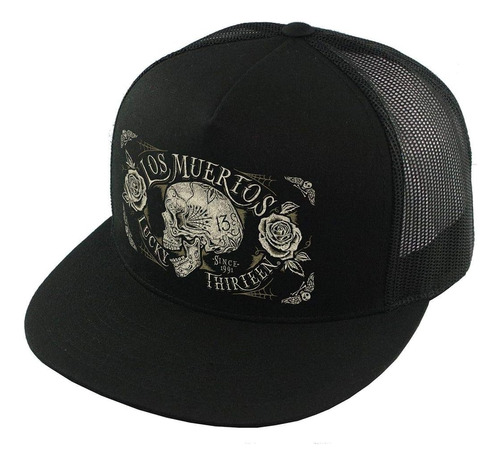 Lucky 13 The Dead Skull Gorra Camionero Snapback Negro