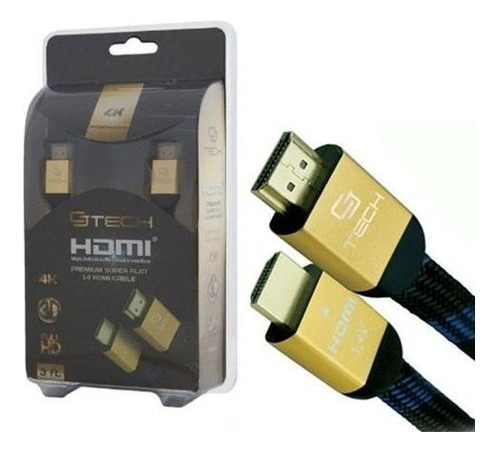 Cj Tech 61848 Cable De 3 Pies Hdmi Premium 4k De Malla Plana