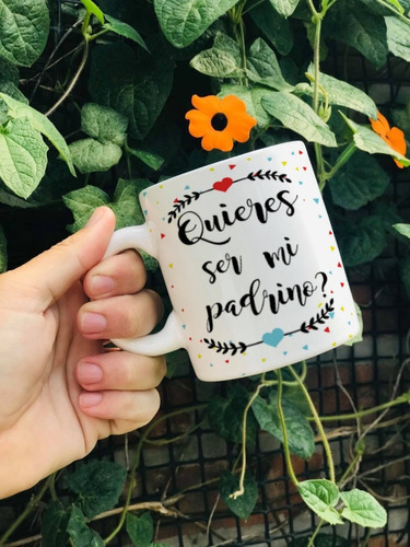 Taza De Cerámica P Quieres Ser Mi Padrino Y Madrina 2 Tazas