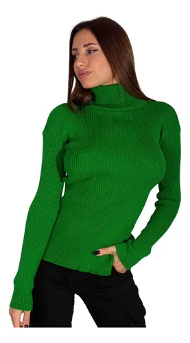 Sweater Mujer Escote En V Manga Globo Moda Dama Lana