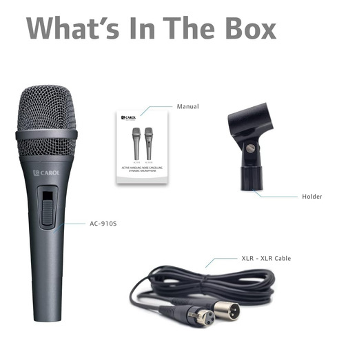 Micrófono Dinámico Vocal Con Cardiodo Unidireccional, La Mej