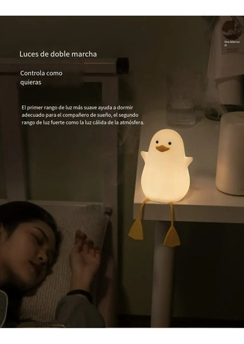 Lámpara De Pato Recargable Luz Nocturna Infantil Blanco