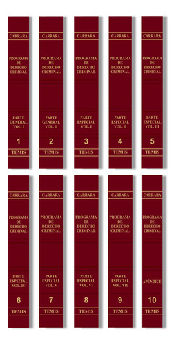 Programa de derecho criminal - Parte especial Vol. V: 7, de FRANCESCO CARRARA. 3503878, vol. 1. Editorial Editorial Temis, tapa dura, edición 2002 en español, 2002