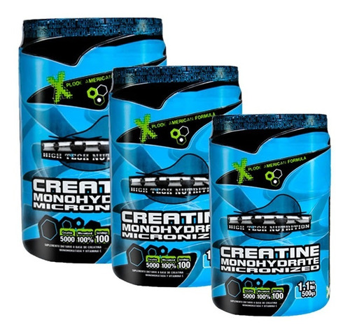 3 Creatina 500 Grs Htn Monohidrato Micronizada - 1.5 Kg