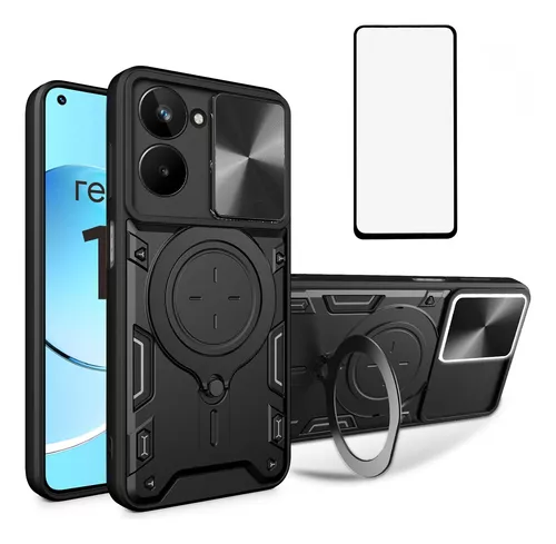 Funda Hybrid Armor Camshield para Realme 10 Pro+ funda blindada con tapa de  cámara negra - ✓