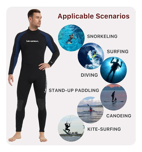 Traje De Neopreno Para Hombre Negro/azul Xl 2 Mm