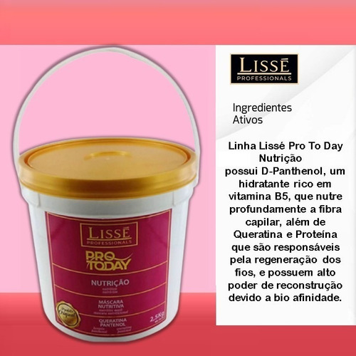 Imagem 3 de 6 de Máscara Nutrição Balde 2,5k Lissé Pro To Day Profissional