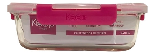 Hermetico Rectangular 1040ml Glass Keep Color Fucsia