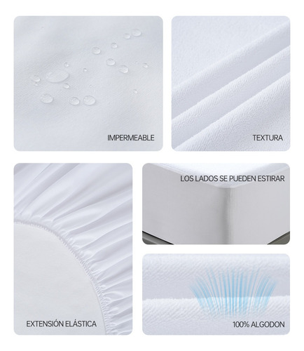 Cubrecolchón Impermeable Toallín Prueba De Agua Matrimonial