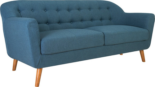 Imagen 2 de 6 de Sillones Sillon Tela Sofa 3 Cuerpos Azul Living Divino