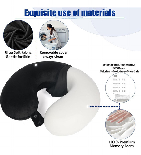 Almohada De Cuello Saireider Src-tp Espuma Memoria Ajustable