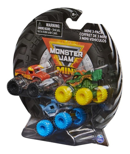 Monster Jam Set De 3 Vehiculos Version Mini Escala 1/87
