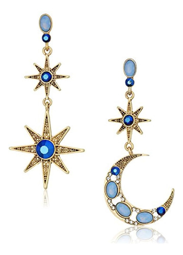 Aretes Colgantes Diseño De Luna Y Estrella, Betsey Johnson