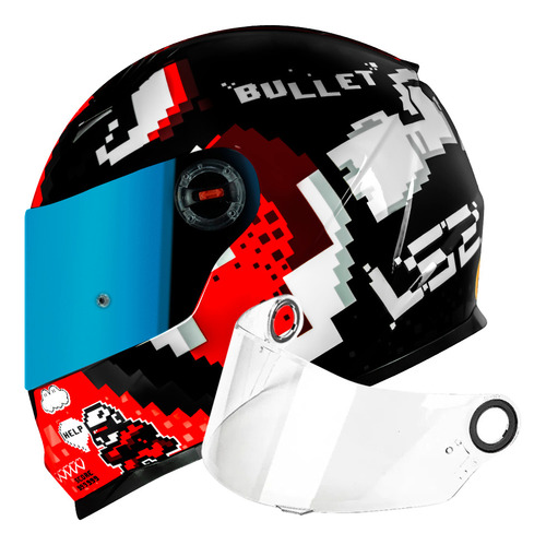 Capacete Ls2 Ff358 Classic Bullet Vermelho/preto+viseira