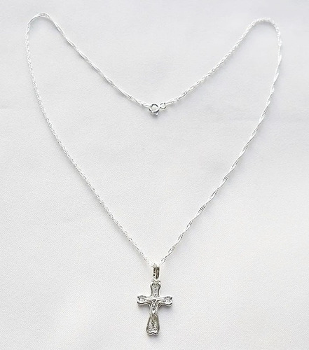 Cadena 45cm  Bautizo Plata Italy+ Cristo De Plata Italy 