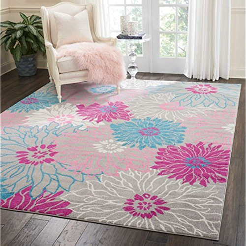 Nourison Passion Bohemian Floral Grey 8'x10' Area Rug, (8'x1