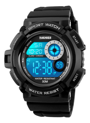 Hombres Deporte Reloj Digital 7 Colores Led Luz Al Aire Libr