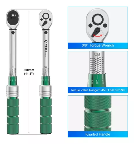 Llave dinamométrica de cabeza flexible TechAngle® de 3/8 “(5-100 ft-lb) -  Techmaster de Mexico