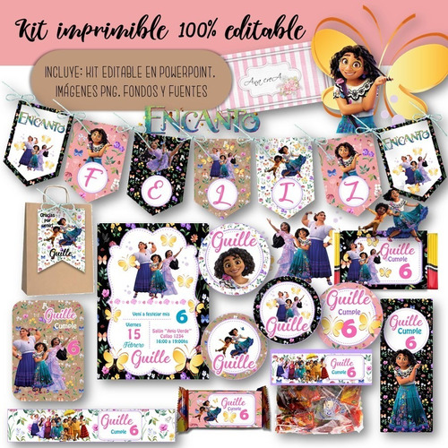 Kit Imprimible Encanto Disney 100% Editable Mod.3 Candy Bar