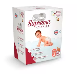 Pañales Huggies Supreme Platino Etapa 3 Con 120 Pzs Unisex Género Sin Género Talla Etapa 3 De 7 A 10kg