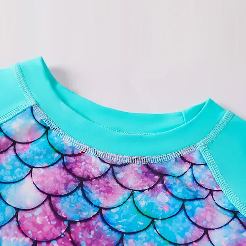 Bañador De Sirena De Manga Larga De Dos Piezas Para Niñas
