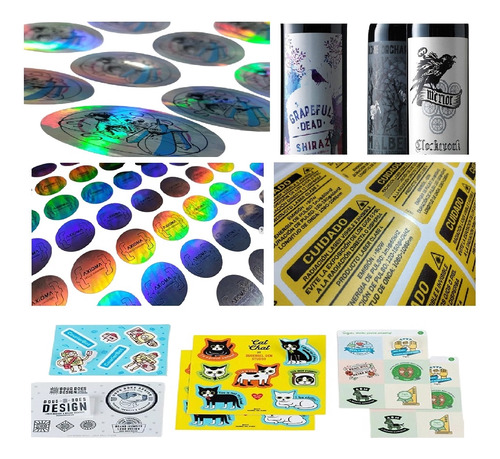 Stickers Holográficos Vinilos Metalizados Calcos Cierrabolsa