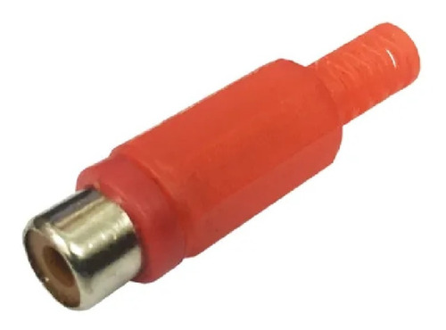 Conector Plug Hembra Rca Rojo C/colita Flexible X5 Unidades