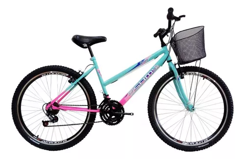 MG Bicicletas - Bicicleta aro 24 feminina , com cesta 