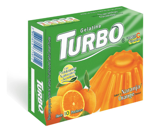 Turbo Gelatina De Naranja Sin Gluten 80 G