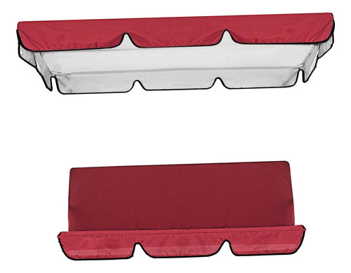 Juego De Cubierta De Dosel Para Columpio De Patio Funda Rojo