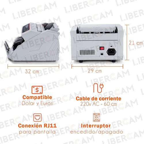 Contadora De Billetes Máquina Cuenta Dinero Detector Falsos