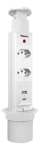 Torre De Tomada Com 2 Tomadas + 2 Usb (tipo A+c) Fj