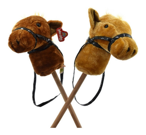 Imagen 2 de 4 de Peluche Cabeza De Caballo Con Palo Y Sonido Art 2403