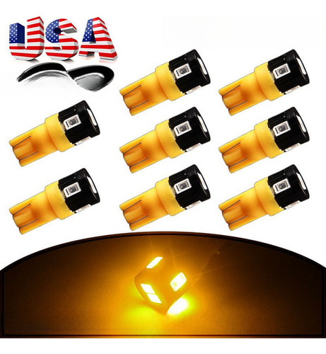 8pcs Amarillo Ámbar T10 5630 6smd Disipador Térmico Alta Par