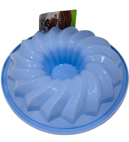 Forma De Silicone Bundt Cake Torta Bolo Pudim Cor Azul-celeste