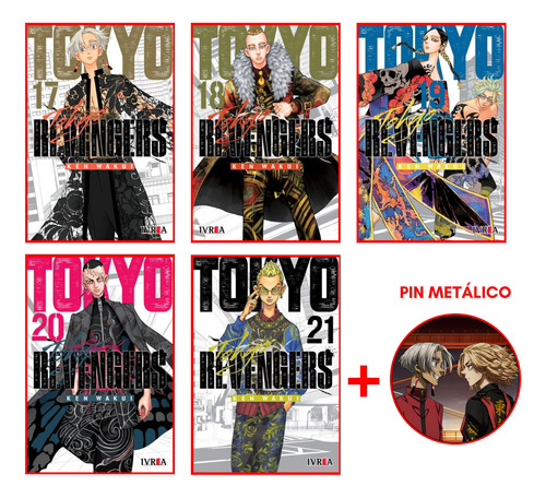 Combo Tokyo Revengers 17 A 21 + Pin - Manga