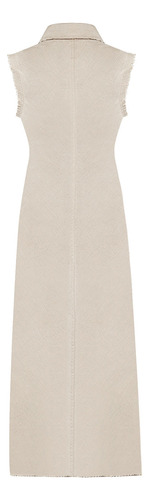 Vestido Lino Orgánico Beige Moai Mujer Rockford